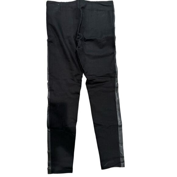 Zara Large Black Leggings with Faux Leather Side Panels - Picture 2 of 5
